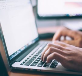 person working on a laptop