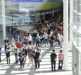 crowded convention center