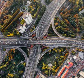 aerial view major highway