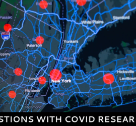 Map of COVID infection sites NYC region