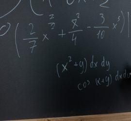 Chalkboard with math equations