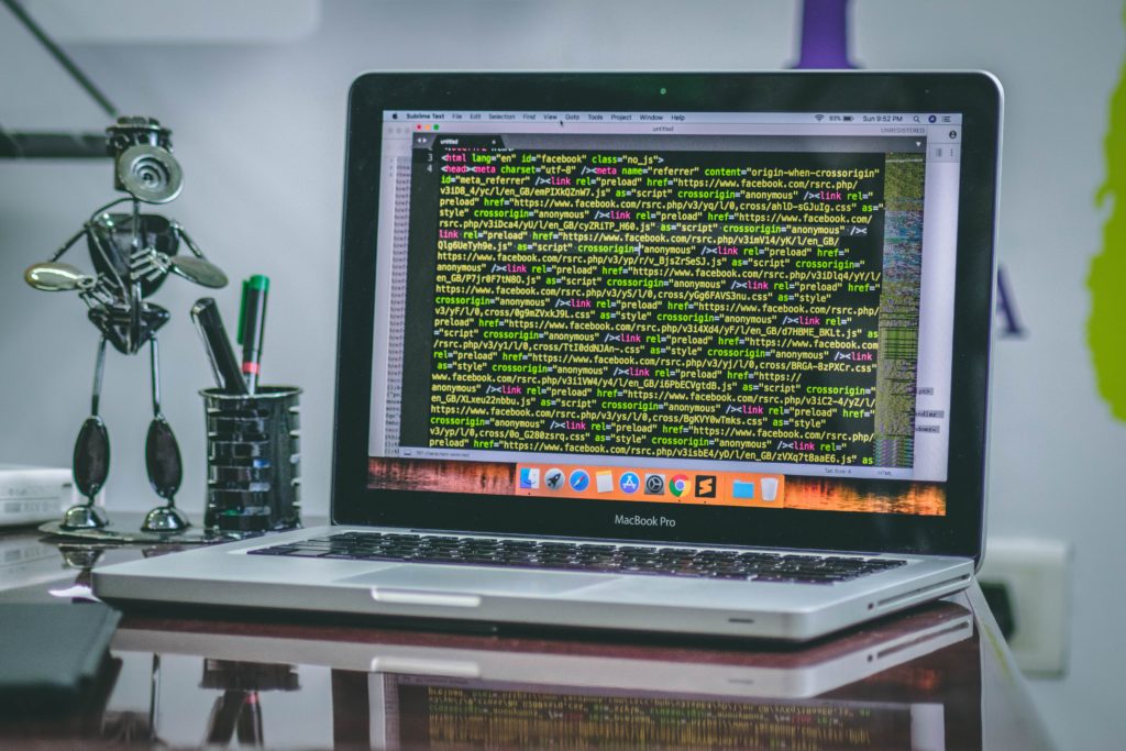 Stock photo computer code on a laptop screen