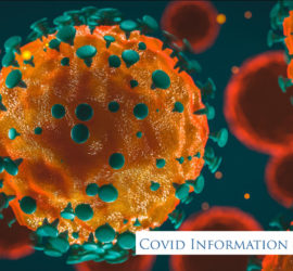 COVID Information Commons logo overlaying stock photo of coronavirus
