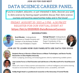 Poster for August Data Science Career panel