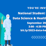 A graphic advertising the September 29th, 2023 NSDC Data Science & Health Career Panel