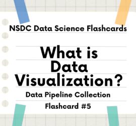 Intro slide for NSDC Data Science Flashcards Youtube video series. The topic is what is data visualization, flashcard number 5 of the data pipeline collection.