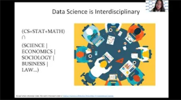 Webinar screenshot about data science as interdisciplinary
