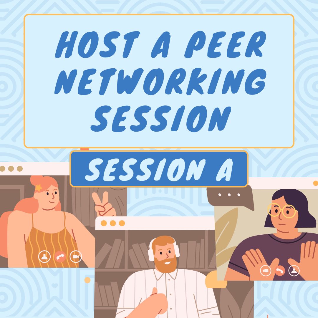 Graphic inviting viewers to "Host a Peer Networking Session"